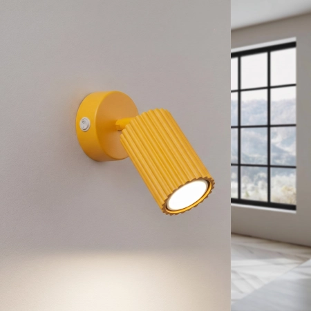 Kinkiet aluminiowy żółty z włącznikiem i regulacją kąta KARBON SL.2356 - Sollux Lighting