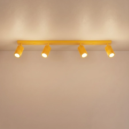 Plafon aluminiowy żółty 4-punktowy z regulacją KARBON z serii KARBON SL.2361 - Sollux Lighting
