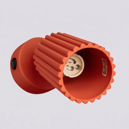Kinkiet aluminiowy czerwony regulowany z włącznikiem KARBON SL.2363 - Sollux Lighting