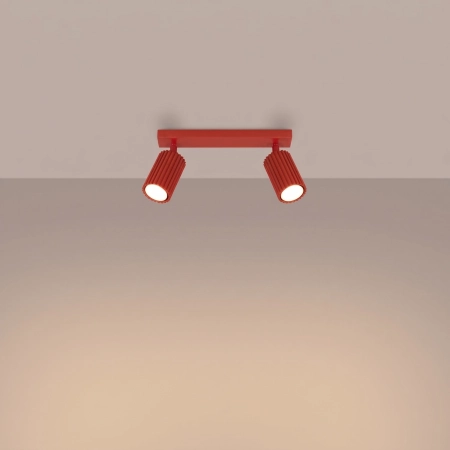 Plafon KARBON 2 czerwony SL.2365 - Sollux