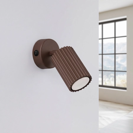 Kinkiet aluminiowy brązowy kulisty z włącznikiem KARBON SL.2370 - Sollux Lighting