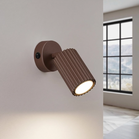 Kinkiet aluminiowy brązowy kulisty z włącznikiem KARBON SL.2370 - Sollux Lighting