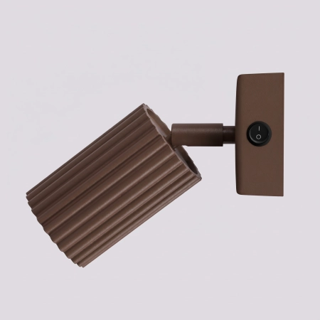 Kinkiet aluminiowy brązowy kulisty z włącznikiem KARBON SL.2370 - Sollux Lighting