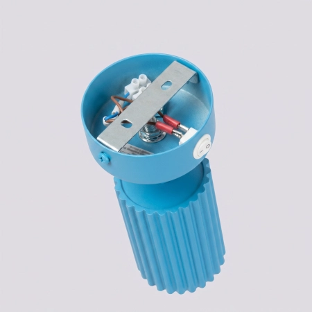 Kinkiet aluminiowy błękitny kwadratowy z włącznikiem KARBON SL.2377 - Sollux Lighting