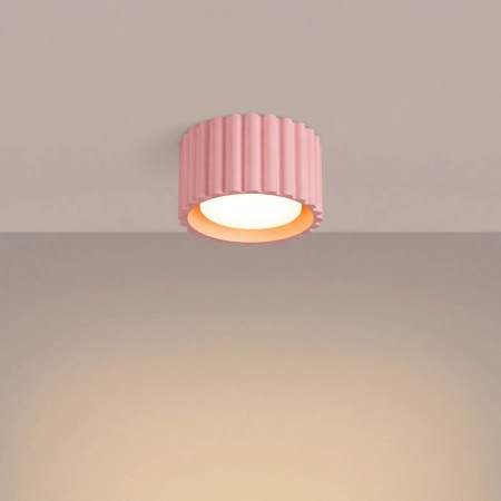 Plafon aluminiowy różowy kwadratowy 10cm AURA 1 z serii AURA SL.2406 - Sollux Lighting