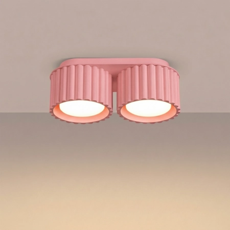 Plafon aluminiowy różowy 21cm 2-punktowy AURA 2 z serii AURA SL.2407 - Sollux Lighting