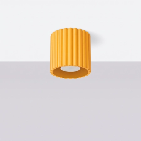 Plafon aluminiowy żółty kwadratowy 10cm AURA 1 z serii AURA SL.2413 - Sollux Lighting
