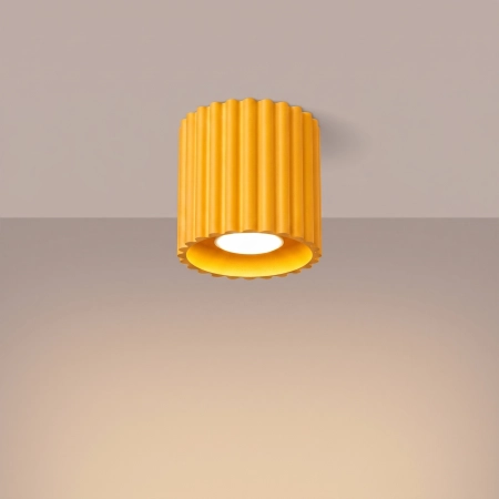 Plafon aluminiowy żółty kwadratowy 10cm AURA 1 z serii AURA SL.2413 - Sollux Lighting