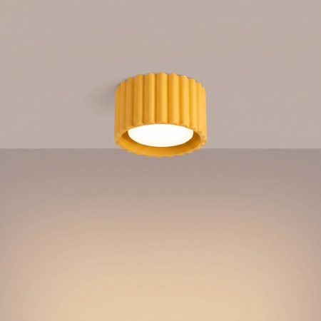 Plafon aluminiowy żółty kwadratowy 10cm AURA 1 z serii AURA SL.2416 - Sollux Lighting