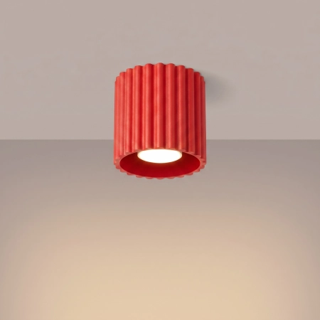 Plafon aluminiowy kwadratowy czerwony 10cm AURA 1 z serii AURA SL.2418 - Sollux Lighting