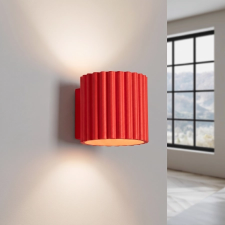 Kinkiet aluminiowy kwadratowy czerwony AURA z serii AURA SL.2420 - Sollux Lighting