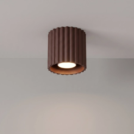 Plafon aluminiowy brązowy kwadratowy 10cm AURA 1 z serii AURA SL.2423 - Sollux Lighting