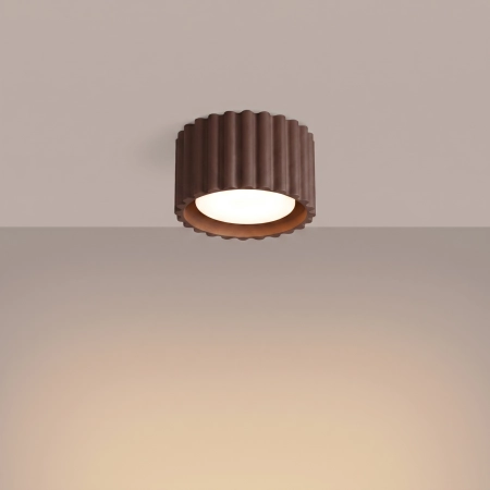Plafon aluminiowy brązowy kwadratowy 10cm AURA 1 z serii AURA SL.2426 - Sollux Lighting