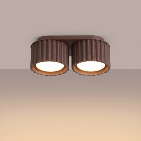 Plafon aluminiowy brązowy 2-punktowy AURA 2 z serii AURA SL.2427 - Sollux Lighting