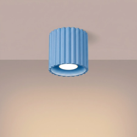 Plafon aluminiowy błękitny kwadratowy 10cm AURA 1 z serii AURA SL.2428 - Sollux Lighting