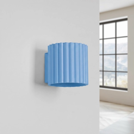 Kinkiet aluminiowy błękitny kwadratowy 10cm G9 z serii AURA SL.2430 - Sollux Lighting