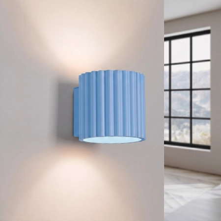 Kinkiet aluminiowy błękitny kwadratowy 10cm G9 z serii AURA SL.2430 - Sollux Lighting