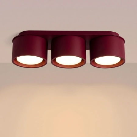 Plafon aluminiowy burgundowy 3-punktowy MODO 3 z serii MODO SL.2456 - Sollux Lighting