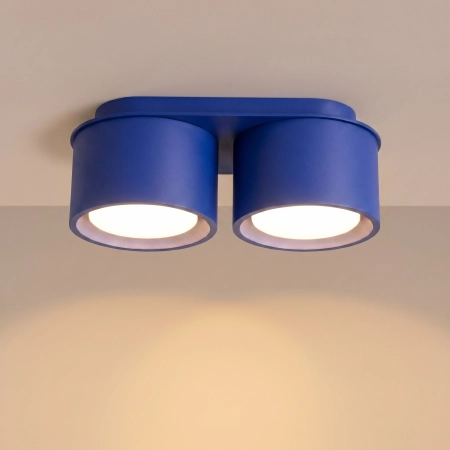 Plafon aluminiowy prostokątny ultramaryna 2-punktowy MODO 2 z serii MODO SL.2459 - Sollux Lighting