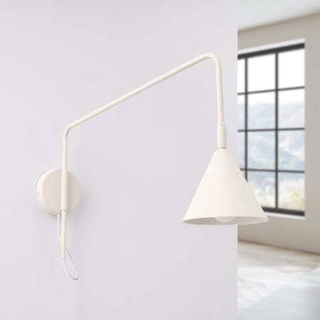 Kinkiet stalowy beżowy z włącznikiem NOX 1 SL.2494 - Sollux Lighting