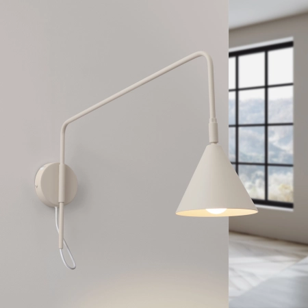 Kinkiet stalowy beżowy z włącznikiem NOX 1 SL.2494 - Sollux Lighting
