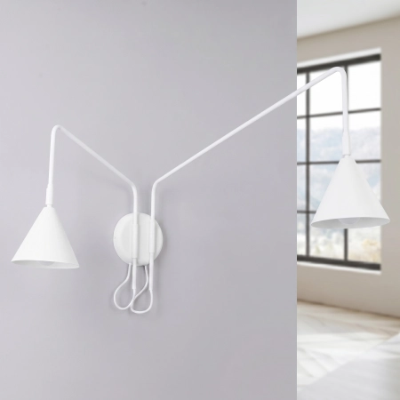 Kinkiet stalowy biały z włącznikiem NOX 2 SL.2506 - Sollux Lighting