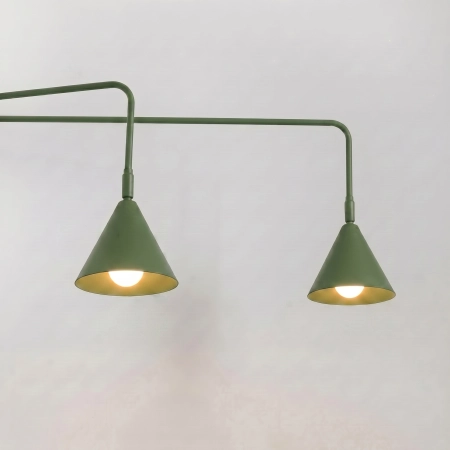 Kinkiet stalowy zielony oliwkowy 2-punktowy z włącznikiem NOX 2 SL.2510 - Sollux Lighting