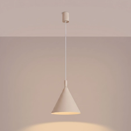 Lampa wisząca stalowa beżowa okrągła NOX 25 SL.2524 - Sollux Lighting