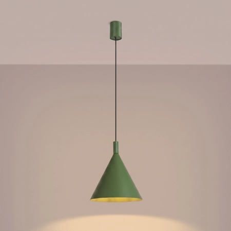 Lampa wisząca stalowa kulista zielona oliwka NOX 25 SL.2525 - Sollux Lighting