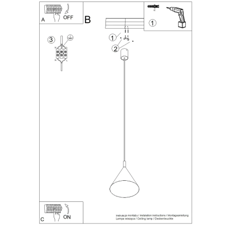 Lampa wisząca NOX 25 błękitna SL.2535 - Sollux