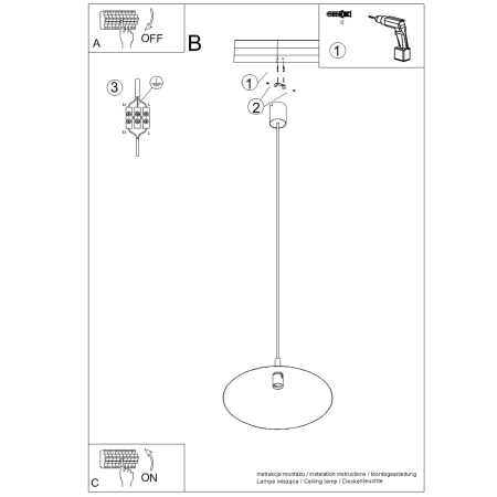 Lampa wisząca stalowa biała 40cm NOX 40 SL.2536 - Sollux Lighting