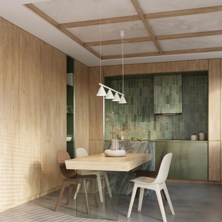 Żyrandol aluminiowy biały 4-punktowy NOX 4L SL.2551 - Sollux Lighting