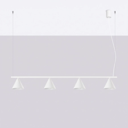 Żyrandol aluminiowy biały 4-punktowy NOX 4L SL.2551 - Sollux Lighting