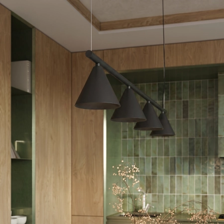 Żyrandol stalowy czarny 4-punktowy NOX 4L z serii NOX SL.2552 - Sollux Lighting