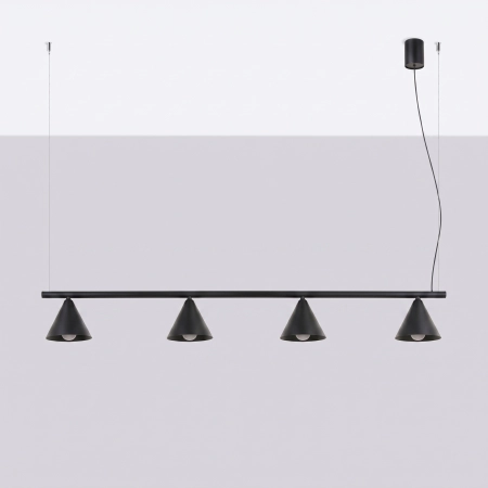 Żyrandol stalowy czarny 4-punktowy NOX 4L z serii NOX SL.2552 - Sollux Lighting