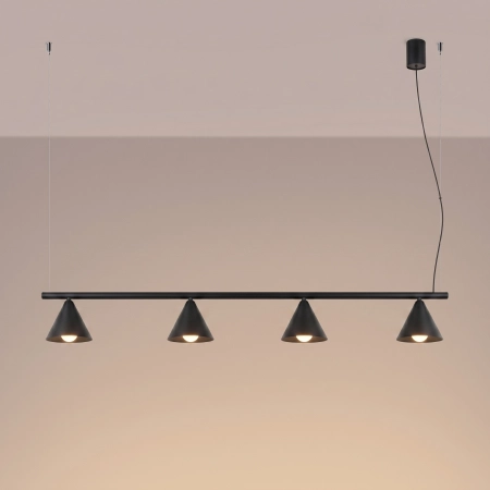 Żyrandol stalowy czarny 4-punktowy NOX 4L z serii NOX SL.2552 - Sollux Lighting