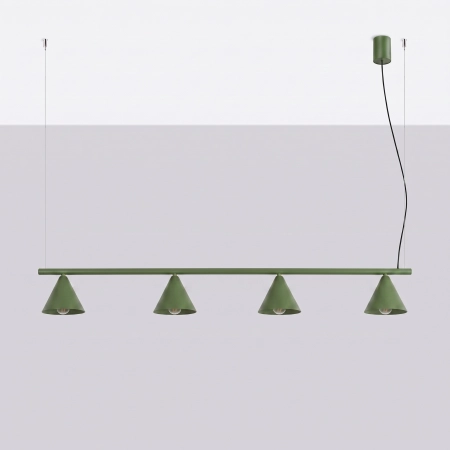 Żyrandol stalowy oliwkowy 4-punktowy NOX 4L SL.2555 - Sollux Lighting