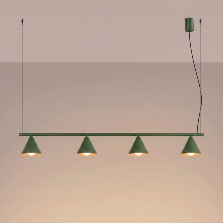 Żyrandol stalowy oliwkowy 4-punktowy NOX 4L SL.2555 - Sollux Lighting