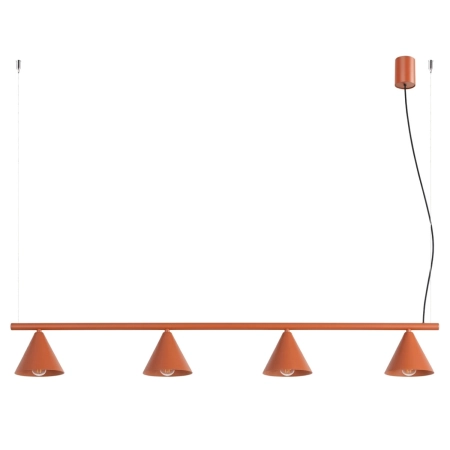Żyrandol stalowy podłużny 4-punktowy ochra czerwona NOX 4L SL.2556 - Sollux Lighting