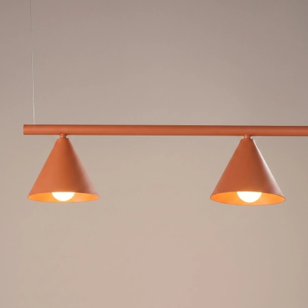 Żyrandol stalowy podłużny 4-punktowy ochra czerwona NOX 4L SL.2556 - Sollux Lighting