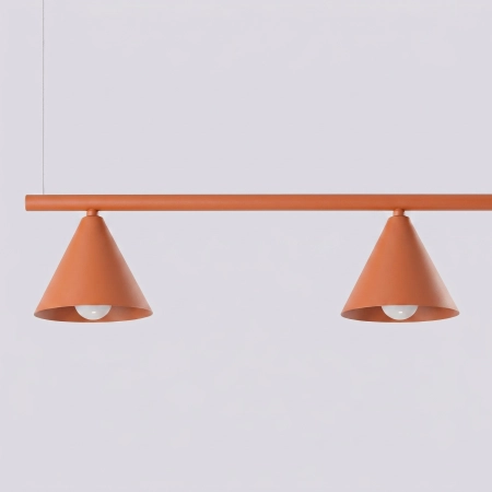 Żyrandol stalowy podłużny 4-punktowy ochra czerwona NOX 4L SL.2556 - Sollux Lighting