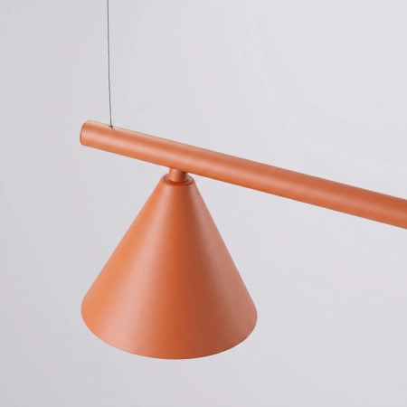 Żyrandol stalowy podłużny 4-punktowy ochra czerwona NOX 4L SL.2556 - Sollux Lighting