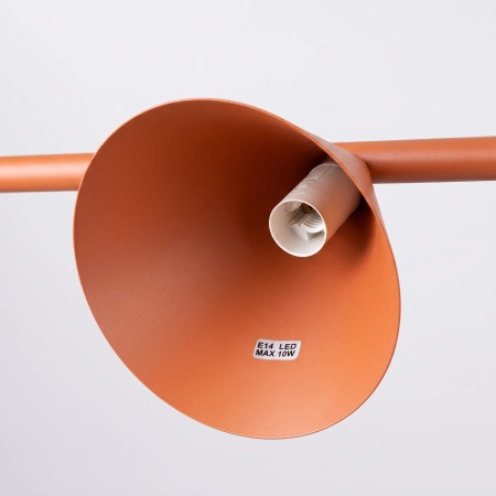 Żyrandol stalowy podłużny 4-punktowy ochra czerwona NOX 4L SL.2556 - Sollux Lighting