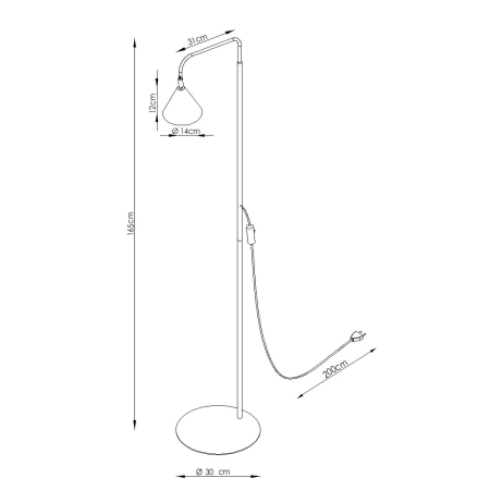 Lampa podłogowa stalowa biała 165cm NOX SL.2581 - Sollux Lighting