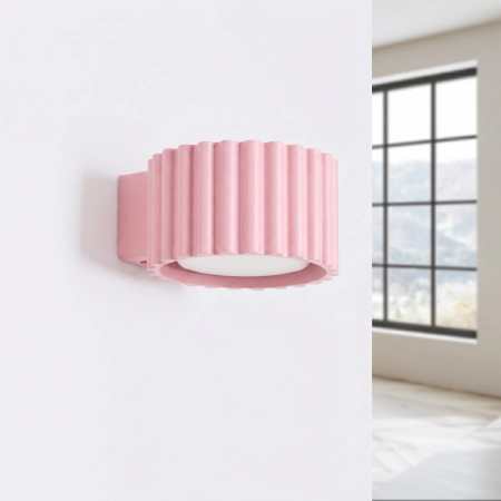 Kinkiet aluminiowy różowy kwadratowy 10cm z serii AURA SL.2622 - Sollux Lighting