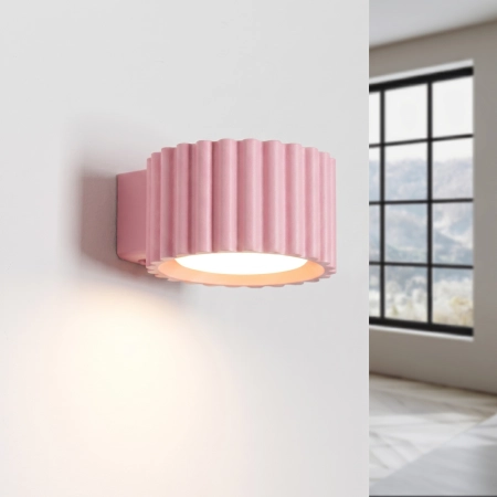Kinkiet aluminiowy różowy kwadratowy 10cm z serii AURA SL.2622 - Sollux Lighting