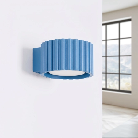 Kinkiet aluminiowy błękitny kwadratowy 10cm z serii AURA SL.2627 - Sollux Lighting