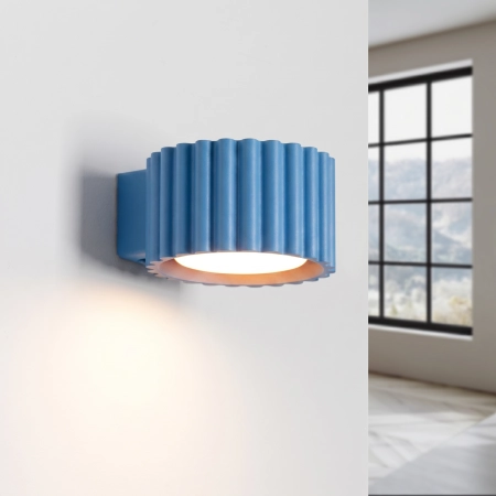 Kinkiet aluminiowy błękitny kwadratowy 10cm z serii AURA SL.2627 - Sollux Lighting