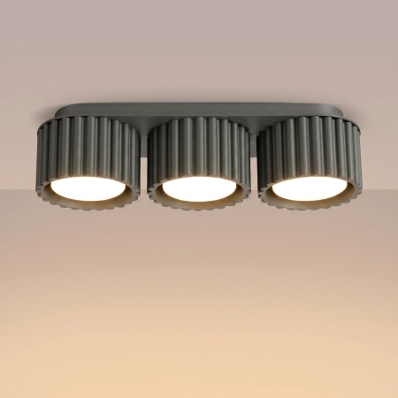 Plafon aluminiowy czarny 3-punktowy AURA 3 z serii AURA SL.2629 - Sollux Lighting