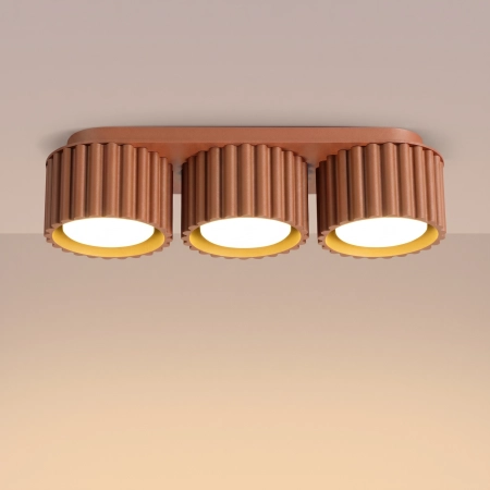 Plafon aluminiowy czerwony 3-punktowy AURA 3 z serii AURA SL.2632 - Sollux Lighting